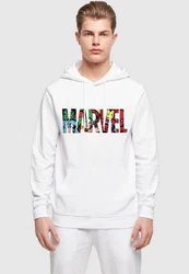 ABSOLUTE CULT Kapuzensweatshirt Marvel Logo Character Infill Hoody (1-tlg) Weiß/Mischfarben/Gelb/Silber/Beige/Rosa