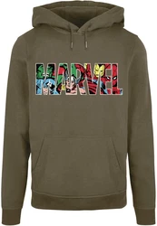 ABSOLUTE CULT Kapuzensweatshirt Marvel Logo Character Infill Hoody (1-tlg) Dunkelgrün/Khaki