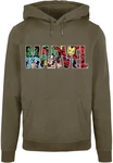 ABSOLUTE CULT Kapuzensweatshirt Marvel Logo Character Infill Hoody (1-tlg) Dunkelgrün/Khaki