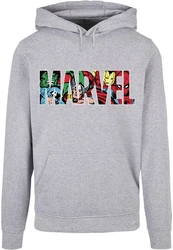 ABSOLUTE CULT Kapuzensweatshirt Marvel Logo Character Infill Hoody (1-tlg) Grau/Dunkelgrau/Silber