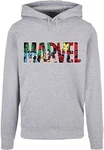 ABSOLUTE CULT Kapuzensweatshirt Marvel Logo Character Infill Hoody (1-tlg) Grau/Dunkelgrau/Silber