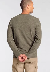Bruno Banani Langarmshirt schmale Passform Dunkelgrün/Khaki