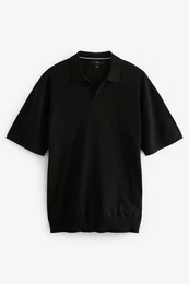 Polokragenpullover Regular Fit Trophy Kurzarm-Strickpullover (1-tlg)