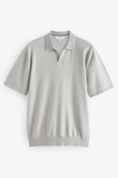 Polokragenpullover Regular Fit Trophy Kurzarm-Strickpullover (1-tlg)