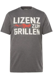 T-Shirt T-Shirt Halbarm Grill-Print Rundhals
