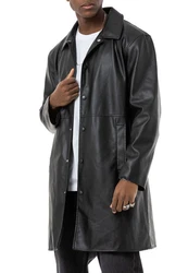 RedBridge Herren Kunstleder Jacke Mantel Schwarz