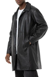 RedBridge Herren Kunstleder Jacke Mantel Schwarz