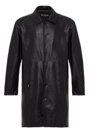 Lederimitatjacke Red Bridge Herren Kunstleder Jacke lang Mantel Schwarz M Leicht Oversize
