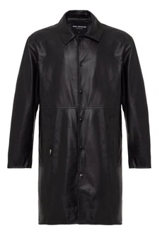 RedBridge Herren Kunstleder Jacke Mantel Schwarz