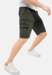 camel active Cargoshorts Regular Fit Dunkelgrün/Khaki/Grün