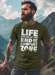 Neverless T-Shirt Life begins at the end of your Comfort Zone Grün/Dunkelgrün