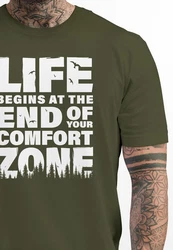Neverless T-Shirt Life begins at the end of your Comfort Zone Grün/Dunkelgrün