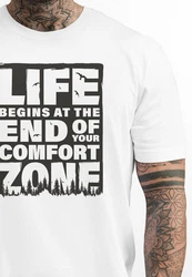 Neverless T-Shirt Life begins at the end of your Comfort Zone Grün/Grau/Braun/Weiß