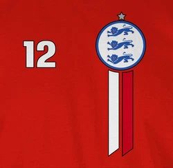 Shirtracer T-Shirt 12. Mann England Emblem 2024 Fussball EM Fanartikel Rot