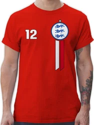 Shirtracer T-Shirt 12. Mann England Emblem 2024 Fussball EM Fanartikel Rot