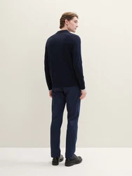 TOM TAILOR Chinohose Regular Tech Dunkelblau/Blau
