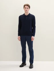 TOM TAILOR Chinohose Regular Tech Dunkelblau/Blau