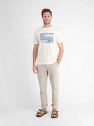 LERROS T-Shirt mit modischem Print Weiß/Creme/Khaki/Grau