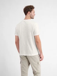 LERROS T-Shirt mit modischem Print Weiß/Creme/Khaki/Grau