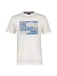 LERROS T-Shirt mit modischem Print Weiß/Creme/Khaki/Grau