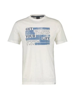 LERROS T-Shirt mit modischem Print Weiß/Creme/Khaki/Grau