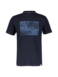 LERROS T-Shirt mit modischem Print Dunkelblau/Blau