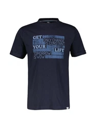 LERROS T-Shirt mit modischem Print Dunkelblau/Blau