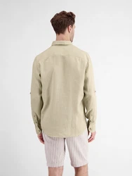 LERROS Langarmhemd Beige/Khaki/Weiß