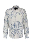 LERROS Langarmhemd mit Alloverprint Blau/Weiß
