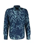 LERROS Langarmhemd mit Alloverprint Blau/Dunkelblau