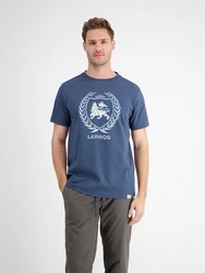 LERROS T-Shirt mit Logoprint Blau/Dunkelblau