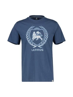 LERROS T-Shirt mit Logoprint Blau/Dunkelblau