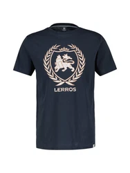 LERROS T-Shirt mit Logoprint Dunkelblau/Braun/Blau/Lila