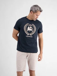 LERROS T-Shirt mit Logoprint Dunkelblau/Braun/Blau/Lila