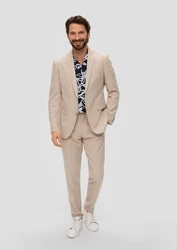 s.Oliver BLACK LABEL Kurzarmhemd mit All-over-Print Blau