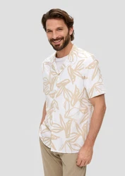 s.Oliver BLACK LABEL Kurzarmhemd mit All-over-Print schwarz