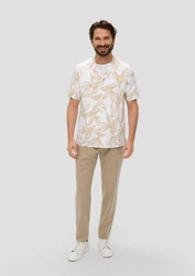 s.Oliver BLACK LABEL Kurzarmhemd mit All-over-Print schwarz