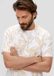 s.Oliver BLACK LABEL Kurzarmhemd mit All-over-Print schwarz