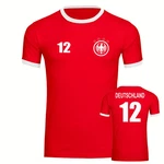 multifanshop T-Shirt Kontrast Deutschland Adler Retro Trikot Rot/Dunkelrot
