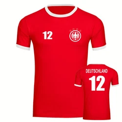 multifanshop T-Shirt Kontrast Deutschland Adler Retro Trikot Rot/Dunkelrot
