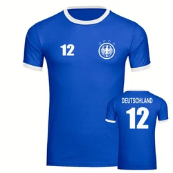 multifanshop T-Shirt Kontrast Deutschland Adler Retro Trikot Blau/Dunkelblau/Hellblau