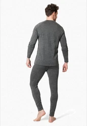 Odlo Lange Unterhose BL BOTTOM NATURAL PERFORM dunkelgrau melange/scharfgrün