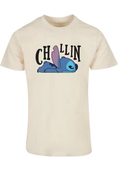 ABSOLUTE CULT Herren Lilo And Stitch Chillin T-Shirt Creme/Blau/Hellblau
