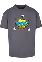 Merchcode T-Shirt Herren POOF Comic Heavy Oversized Tee Grau/Lila/Hellblau/Braun