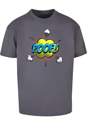 Merchcode T-Shirt Herren POOF Comic Heavy Oversized Tee Grau/Lila/Hellblau/Braun
