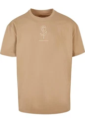 Merchcode T-Shirt Merchcode Herren Spring - Tulip Flower Heavy Oversized Tee Khaki/Beige/Braun