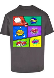 Merchcode T-Shirt Herren Book Comic Heavy Oversized Tee Grau/Schwarz/Dunkelgrau
