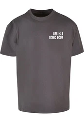 Merchcode T-Shirt Herren Book Comic Heavy Oversized Tee Grau/Schwarz/Dunkelgrau
