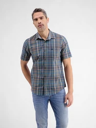 LERROS Kurzarmhemd für Herren (short sleeved, large checked) Blau/Grau/Hellblau