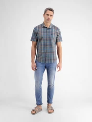 LERROS Kurzarmhemd für Herren (short sleeved, large checked) Blau/Grau/Hellblau